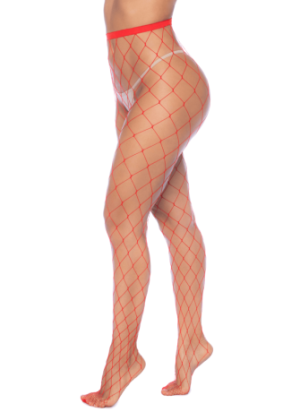 Collant large maille rouge - MAL1106RED